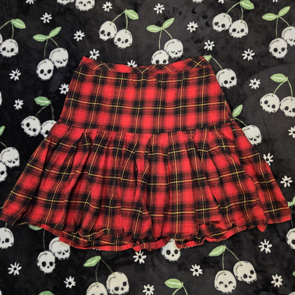 Hello Kitty Red and Black Plaid Mini Skirt